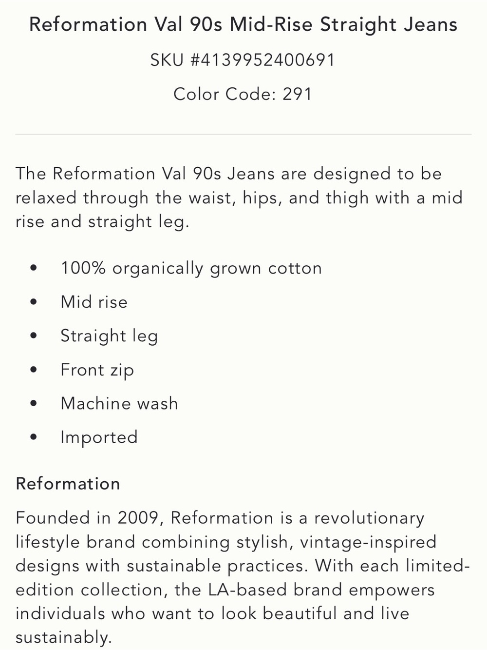 Reformation Brown and White Cowprint Straight Jeans - Picture 5 of 5